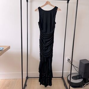 ZESICA Black Ruched Mesh Maxi Dress – Sleeveless – Size Small – NWT